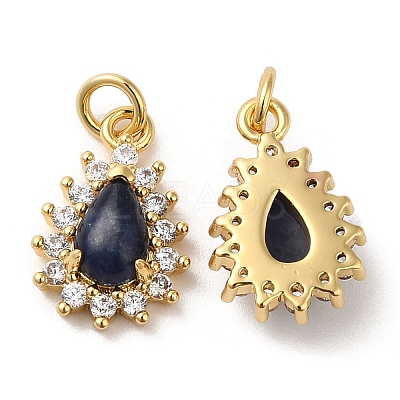 Natural Sodalit Teardrop Charms G-A034-03G-1