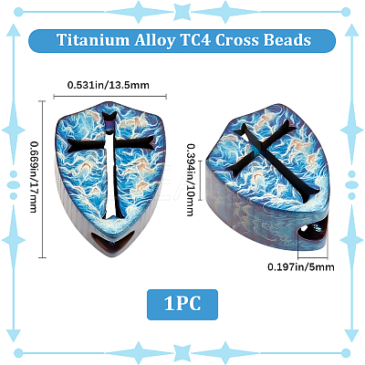 1Pc Titanium Alloy TC4 Beads FIND-BBC0003-97A-1