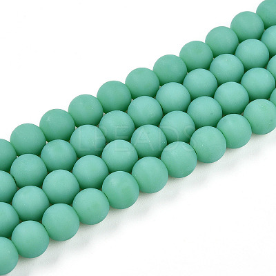 Opaque Glass Beads Strands GLAA-T032-P8mm-MD12-1