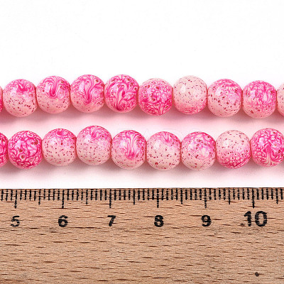 Transparent Baking Paint Glass Beads Strands DGLA-N009-8mm-01-1