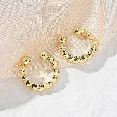 Rack Plating Brass Twist Rope Shape Cuff Earrings EJEW-G288-08G-1