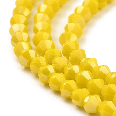 Opaque Solid Color Electroplate Glass Beads Strands GLAA-F029-P4mm-A05-1