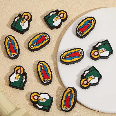 12Pcs 2 Style Food Grade Eco-Friendly Silicone Beads SIL-CA0001-67-1