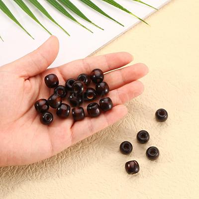 Coconut Brown Barrel Natural Wood Beads X-WOOD-S030-08-LF-1
