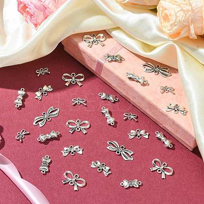 60Pcs 6 Styles Tibetan Style Alloy Connector Charms FIND-CJ0002-21-1