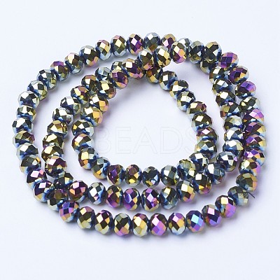 Electroplate Transparent Glass Beads Strands EGLA-A034-T1mm-UA07-1
