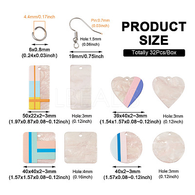 DIY Two Tone 3D Printed Drop Earring Making Kit DIY-FW0001-18-1