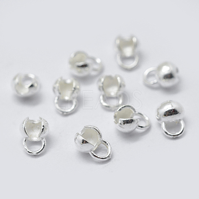 925 Sterling Silver Bead Tips Knot Covers STER-K171-48S-1