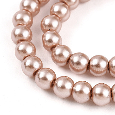 Baking Paint Pearlized Glass Pearl Round Bead Strands X-HY-Q003-4mm-11-1