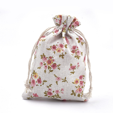 Polycotton(Polyester Cotton) Packing Pouches Drawstring Bags ABAG-S003-04C-1