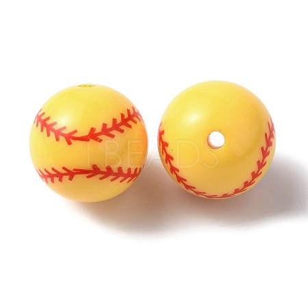 Sport Theme Opaque Resin Beads RESI-TAC0016-06B-1