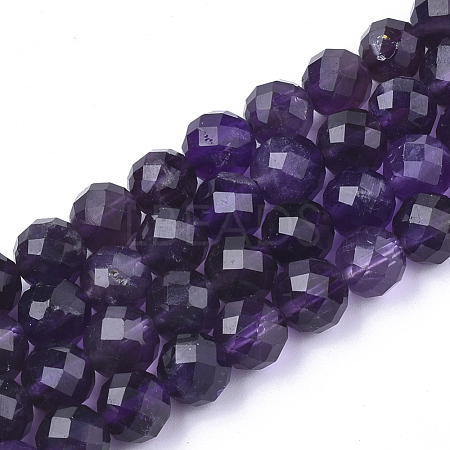 Natural Amethyst Beads Strands G-S345-6mm-010-1