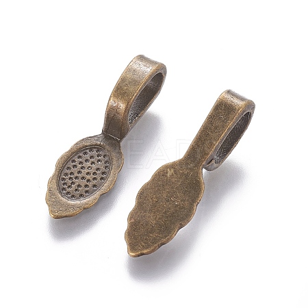 Tibetan Style Alloy Glue-on Flat Pad Bails LS-MLF10728Y-NF-1