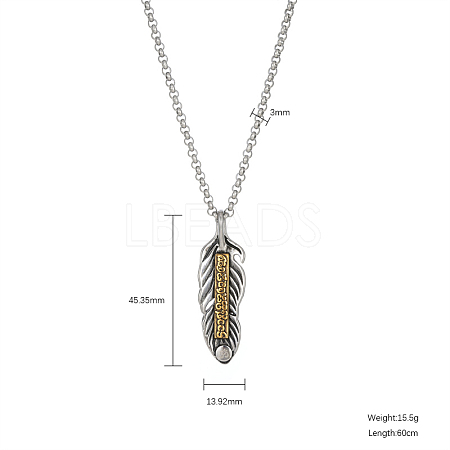 Feather Pendant Necklaces PW8265-2-1