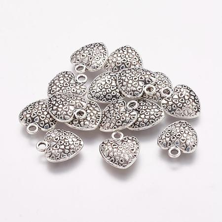 Tibetan Style Alloy Heart Charms TIBEP-Q043-180-RS-1
