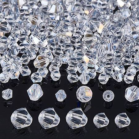 10 Strands 2 Style Transparent Electroplate Glass Beads Strands EGLA-SZ0001-37B-1