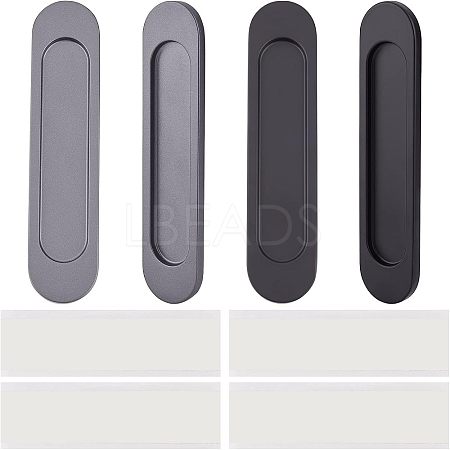4Pcs 2 Colors No Punch Alloy Flush Pull Barn Door Handle FIND-CA0004-89-1