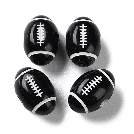 Spray Printed Opaque Acrylic European Beads SACR-P031-28B-03-1