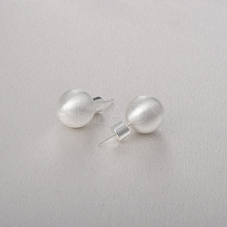 Round Ball Drawbench Brass Ear False Plugs for Women LS-EJEW-G391-24C-S-1