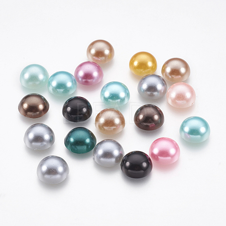 ABS Plastic Imitation Pearl Cabochons SACR-S738-10mm-M-1