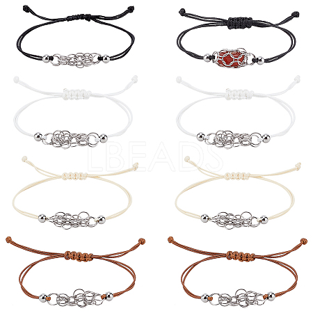 8Pcs 4 Colors 304 Stainless Steel Macrame Pouch Bracelet Making for Stone Holder AJEW-PH0011-84-1