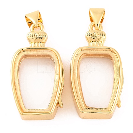 Rack Plating Brass Locket Pendants KK-F874-01G-10-1