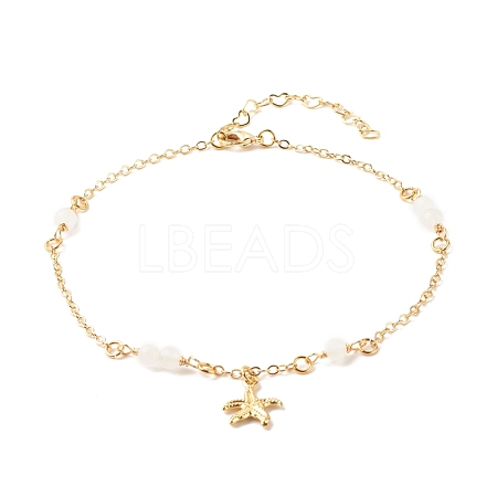 Natural Dyed White Jade Anklets for Women AJEW-AN00475-01-1