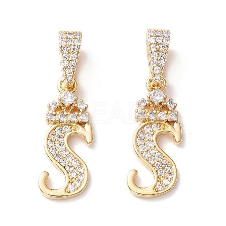 Eco-Friendly Brass Micro Pave Cubic Zirconia Pendants KK-K265-01G-S-1