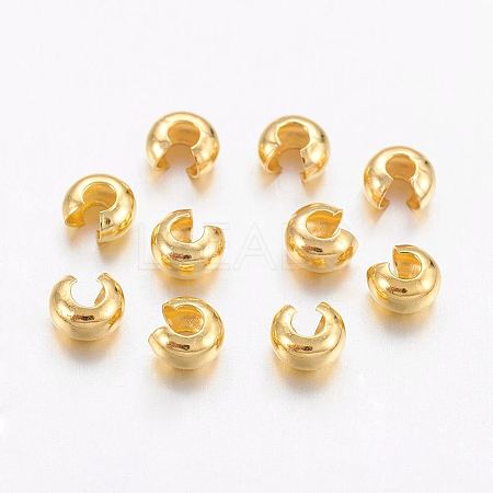Brass Crimp Beads Covers X-KK-H289-NFG-NF-1