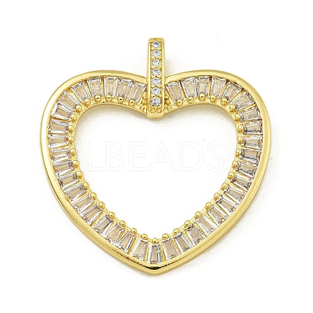 Rack Plating Brass Pave Cubic Zirconia Pendants KK-U029-10G-04-1