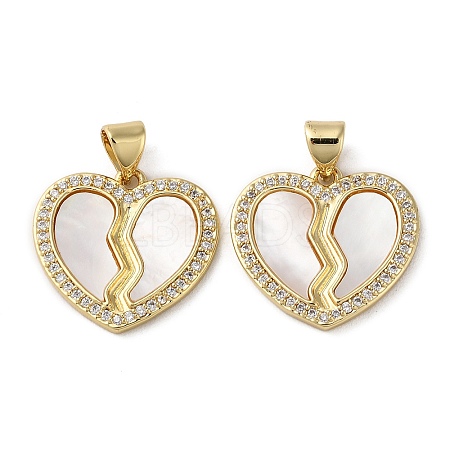 Brass Micro Pave Cubic Zirconia Pendants KK-D057-12G-1