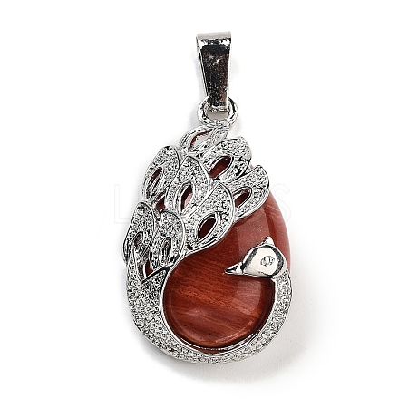 Natural Red Jasper Teardrop Pendants G-G112-03P-11-1