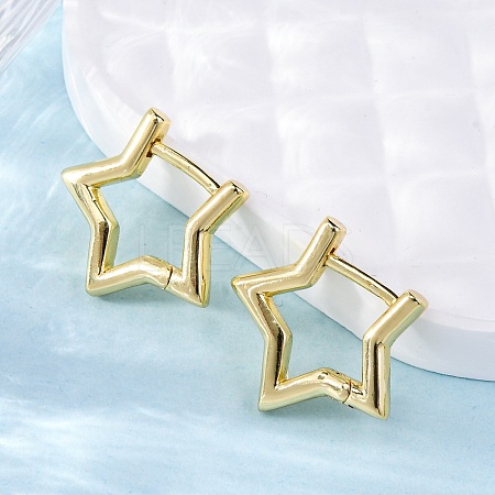 Brass Huggie Hoop Earrings EJEW-F245-03G-1