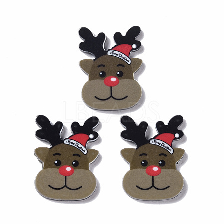 Christmas Style Printed Acrylic Cabochons LS-MACR-O045-01D-1