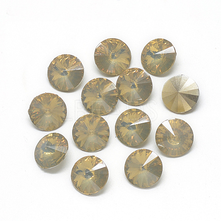Pointed Back Resin Rhinestone Cabochons RESI-T015-14mm-A18-1