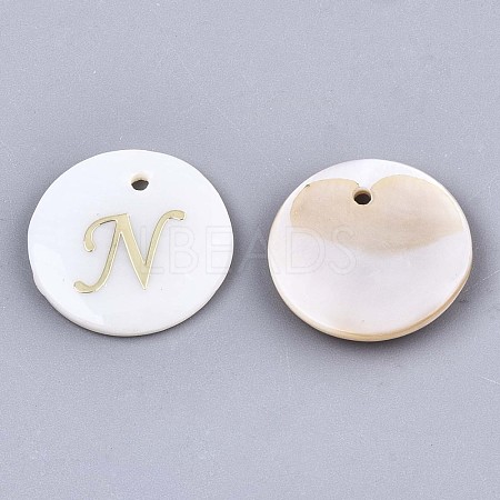 Natural Freshwater Shell Pendants SHEL-N027-04N-1