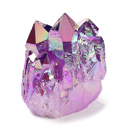 Electroplated Natural Druzy Quartz Crystal Cluster Ornaments RABO-PW0001-179C-1