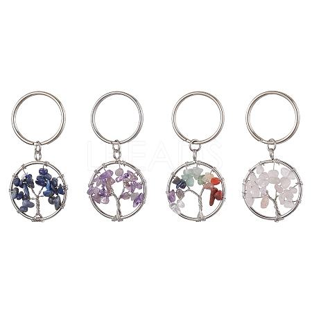 Natural & Synthetic Mixed Stone Keychain KEYC-JKC00814-1