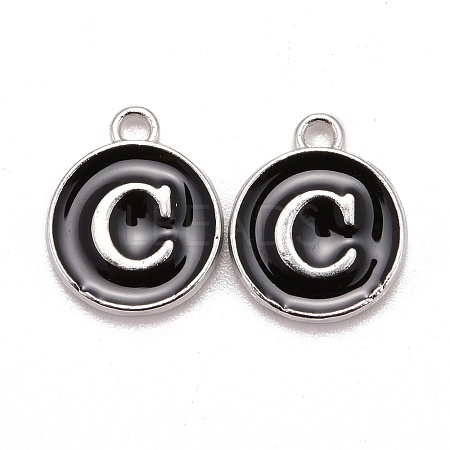 Platinum Plated Alloy Charms X-ENAM-S118-02C-P-1