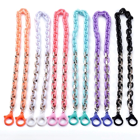 Personalized Acrylic & CCB Plastic Cable Chain Necklaces NJEW-JN02824-1