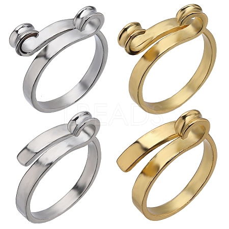 SUNNYCLUE 8Pcs 4 Style Alloy Cuff Rings RJEW-SC0001-10-1