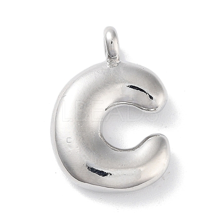 Rack Plating Brass Balloon Letter Pendants KK-C050-01P-C-1