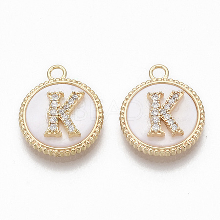 Brass Micro Pave Cubic Zirconia Pendants KK-T062-04K-NF-1