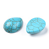 Craft Findings Dyed Synthetic Turquoise Gemstone Flat Back Teardrop Cabochons TURQ-S270-15x20mm-01-2