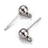304 Stainless Steel Ball Post Stud Earring Findings STAS-Z035-01P-D-2