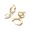 3 Pair 3 Style Leaf & Flower & Butterfly & Tree & Elephant Asymmetrical Earrings EJEW-B020-03G-3