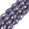 Opaque Solid Color Electroplate Glass Beads Strands LS-EGLA-N013-P10mm-B09-1