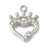 Alloy Micro Pave Clear Cubic Zirconia Pendants CU-CBA15BE-01P-1