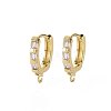 Brass Huggie Hoop Earring Findings ZIRC-Q022-033G-NF-1