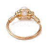 Round Natural Cultured Freshwater Pearl Finger Ring RJEW-JR00752-4